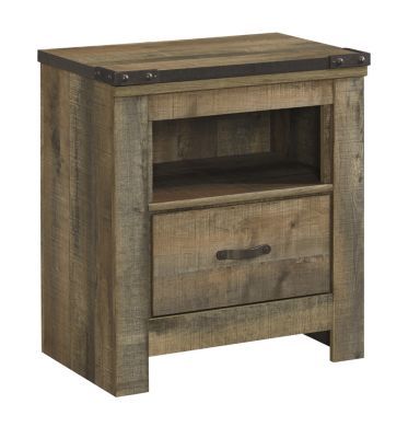 Ashley Trinell Nightstand Brown Bookcase, Bookcase Bedroom, Brown Nightstands, Bookcase Bed, Rustic Nightstand, Bookcase Headboard, Queen Panel Beds, Youth Bedroom, Bedroom Panel