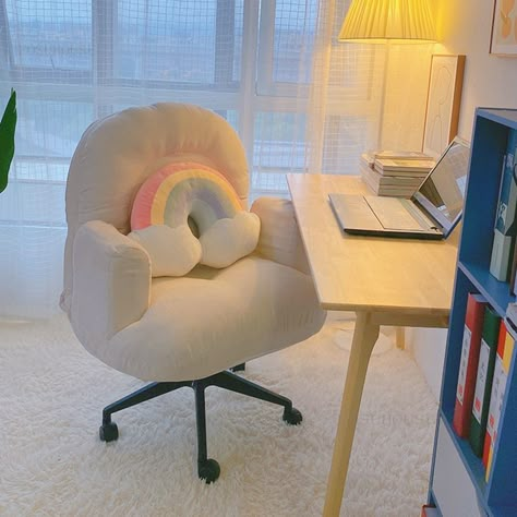 Study Chairs Modern, Cute Study Chair, Cool Desk Chair, Study Chair Design Modern, Sillas Aesthetic, Aesthetic Office Chair, Aesthetic Desk Chair, Simple Office Furniture, Cute Desk Chairs