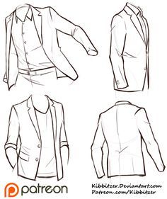 Clothes wrinkles; art reference // Jackets Reference Sheet by Kibbitzer on DeviantArt  ★ || CHARACTER DESIGN REFERENCES (https://www.facebook.com/CharacterDesignReferences & https://www.pinterest.com/characterdesigh) • Love Character Design? Join the #CDChallenge (link→ https://www.facebook.com/groups/CharacterDesignChallenge) Share your unique vision of a theme, promote your art in a community of over 40.000 artists! || ★ Jackets Reference, Suit Drawing, Jacket Drawing, Computer Drawing, Reference Sheet, 캐릭터 드로잉, Poses References, Drawing Clothes, Drawing Tutorials