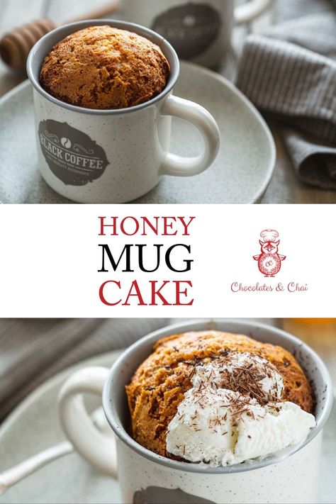 This sweet, gooey Honey Mug Cake recipe comes together using a few pantry staples and a microwave. Seriously...all you need is 5 minutes to make honey cake in a mug! Honey Mug Cake, Cake In A Mug, Gooey Cake, Mug Cake Recipe, Microwave Cake, Mug Cakes, Honey Cake, Delicious Cake Recipes, In A Mug