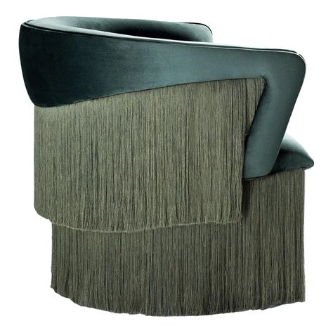 Wind Swivel Armchair with Silk Fringes 21st Century Green For Sale at 1stDibs Architecture Restaurant, Modern Swivel Chair, Armchair With Ottoman, Travertine Coffee Table, Leather Swivel Chair, Ottoman Set, Modern Armchair, Velvet Armchair, Leather Thread