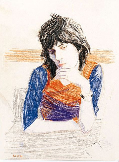 Elizabeth Peyton Elizabeth Peyton, Colored Pencil Portrait, Keith Richards, Rock Stars, Color Pencil Art, Pencil Portrait, Portrait Artist, Portrait Drawing, Female Artists