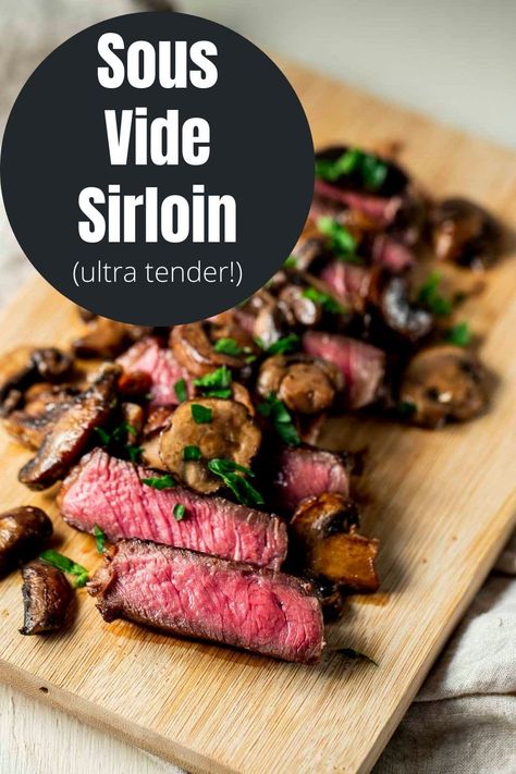 If you love juicy, tender and flavorful steak, you’ll love this Sous Vide Sirloin with Sherry Mushroom Sauce! The sous vide method allows you to precisely control the cooking temperature so your steak is cooked evenly and to your desired level of doneness every time!  via @Went Here 8 This Sherry Mushroom Sauce, Top Sirloin Steak Recipe, Sirloin Recipes, Sirloin Tip Steak, Sirloin Steak Recipes, Beef Loin, Sous Vide Steak, Sirloin Tip Roast, Steak Tips