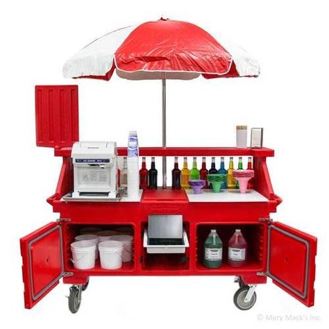 Cart With Umbrella, Gerobak Jualan, Snow Cone Stand, Gerobak Dorong, Bike Food, Mobile Cart, Sno Cones, Food Kiosk, Camper Hacks