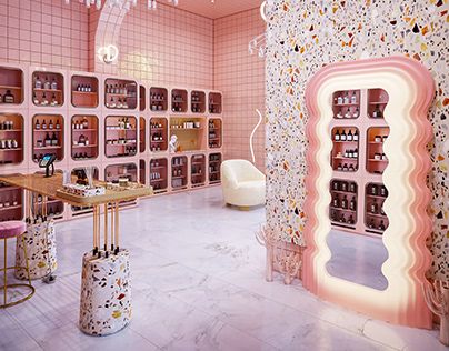 Check out new work on my @Behance profile: "Organic Cosmetic Shop" http://be.net/gallery/139049269/Organic-Cosmetic-Shop Ultrafragola Mirror, Pink Store, Retail Interior Design, Pink Cosmetics, Millennial Pink, Store Interiors, Cosmetic Display, Organic Cosmetics, Cosmetic Shop