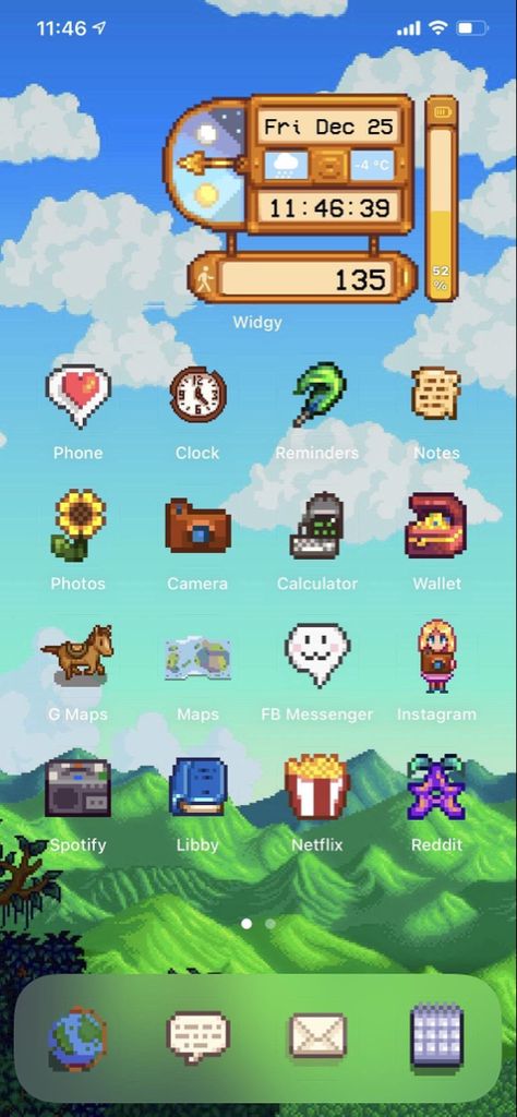 Free Ios Theme, Phone Wallpaper Stardew Valley, Star Dew Valley Wallpaper, Stardew Valley Themed Phone, Stardew Phone Layout, Stardew Valley Apple Watch, Stardew Valley Title Screen, Stardew Valley Farm Aesthetic Layout, Stardew Valley Ipad Wallpaper