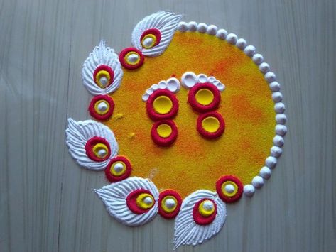 https://youtu.be/7SrGMy_VKVM Rangoli Designs Diwali Simple Easy Small, Latest Rangoli Designs 2022, Small And Simple Rangoli Designs, Navratri Rangoli Design Simple, Agiyarash Rangoli, Ganpati Rangoli Designs Latest Unique, Rangoli Designs For Diwali 2022, Navratri Rangoli Designs Latest, Laxmi Feet Rangoli