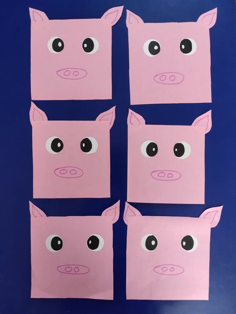 Square Art Projects For Preschoolers, Pre K Square Activities, Square Toddler Activities, Shape Animals Preschool, Square Projects For Preschool, Square Shape Activities For Toddlers, Pink Crafts For Toddlers, Square Shape Activity, Square Preschool Activities