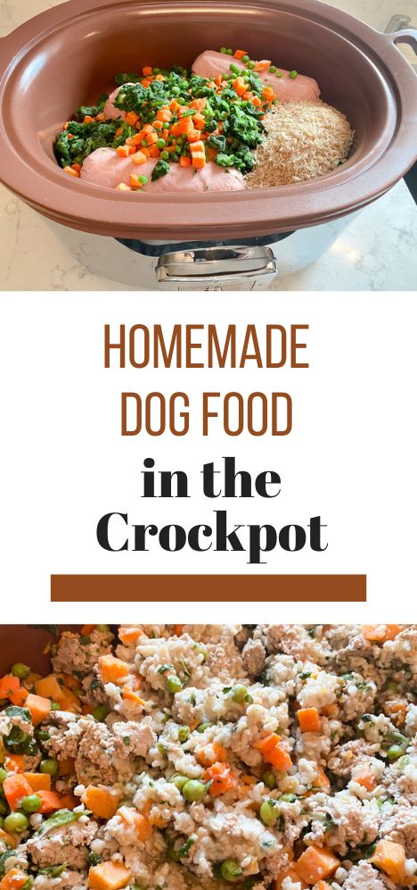 Homemade Dog Food in the Crockpot - A Cup Full of Sass Healthy Crockpot Meals For Dogs, Gourmet Dog Food Recipes, Homemade Dog Food Breakfast, Homemade Dog Food Recipes For Skin Allergies, Healthy Homemade Dog Food For Small Dogs, Crockpot Dog Food Recipes Vet Approved, Vet Approved Homemade Dog Food Recipes, Puppy Vitamins, Dog Food Recipes Crockpot