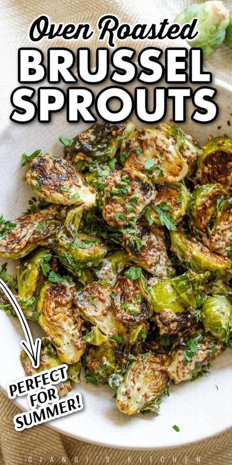 Oven roasted Brussel sprouts are a quick and easy side that everyone will love. Packed with flavor and so easy to make, these roasted veggies are great for any occasion! Pair this veggie with your favorite main dish for an easy and filling lunch or dinner. Make these easy oven roasted Brussel sprouts today! Oven Roasted Brussel Sprouts, Oven Roasted Brussels Sprouts, Roasted Brussel Sprouts Oven, Party Side Dishes, Filling Lunch, Roasted Brussels Sprouts, Roasted Brussel, Sprout Recipes, Brussels Sprouts Recipe