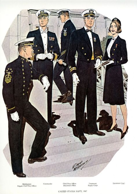 NavyUniforms1967 Us Navy Women, Mechanics Uniform, Vintage Military Uniforms, Us Army Uniforms, Navy Uniform, Ww2 Uniforms, 31 October, Navy Uniforms, Navy Sailor