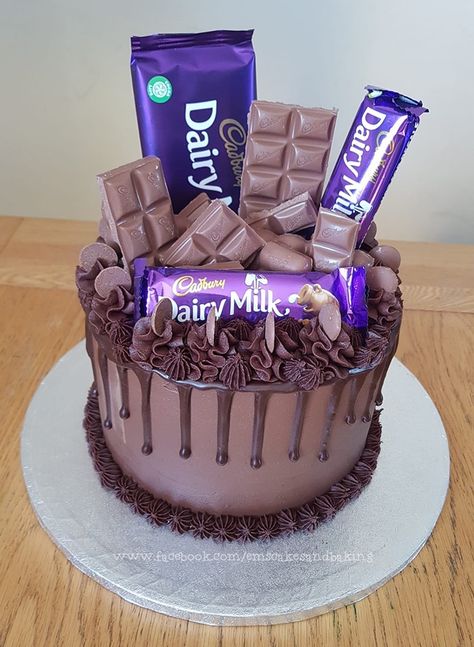 Cadbury Cake, Cadbury Cupcakes, 60th Chocolate Birthday Cake, Cadburys Birthday Cake Ideas, Cadbury Chocolate Cake, Chocolate Brownie Stack Birthday Cake, Cadbury Marvellous Creations, Chocolate Birthday Cake Decoration, Chocolate Bar Cakes