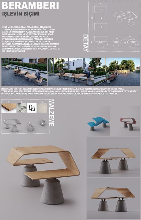 BERAMBER urban furniture design on Behance Architecture Furniture Design, Urban Furniture Design Concept, Furniture Design Board, Product Design Furniture, Poster Furniture Design, Product Design Panel, Product Design Board, Product Design Presentation Board, Urban Design Furniture