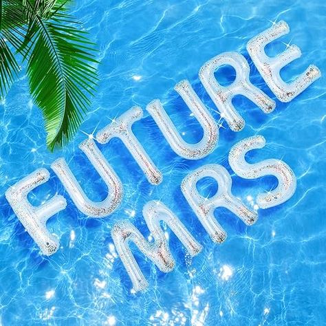 Amazon.com: Junkin 9 Pcs Bachelorette Pool Floats Bride Party Float 20 Inch Future Mrs Float Inflatable Combo Set Bachelorette Decorations Future Mrs Gifts for Pool Beach Party with Adhesive Dots (White Gold) : Toys & Games Bachelorette Pool, Mrs Gifts, Pool Beach Party, Pool Floaties, Bride Party, Bachelorette Decorations, Future Mrs, Pool Floats, Pool Beach