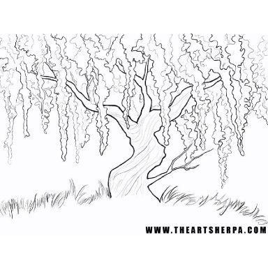 Wisteria Willow Tree Q Tip Tree Drawing Step By Step, Willow Tree Drawing, Painting For Beginners Videos, Tree Drawing Simple, Q Tips, Tracing Art, Canvas Painting For Beginners, Art Sherpa, The Art Sherpa