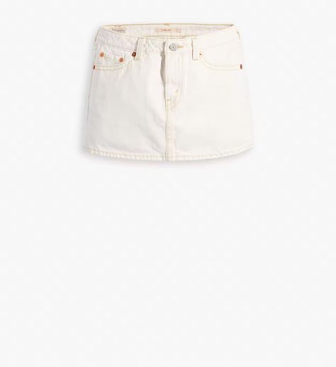 Xs Skirt - White | Levi's® US White Mini Denim Skirt, H&m White Mini Skirt, White Mini Skirt By H&m, Levi's Casual Mini Skirt, White Denim Skirt, Short Length, Collage Cutouts, White Jean Skirt, White Levis, White Denim Skirt