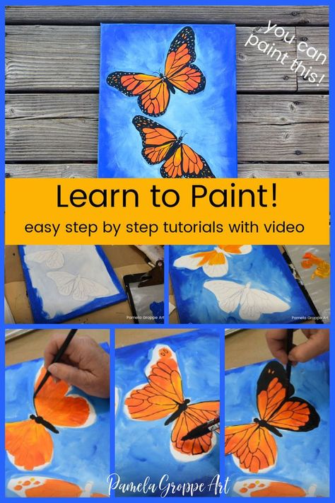 Basic Painting Techniques, Easy Painting Tutorials, Apartment Patios, Easy Beginner Painting, Painting Tips And Tricks, Acrylic Painting Easy, Acrylic Painting Step By Step, Easy Art Lessons, Learn Acrylic Painting