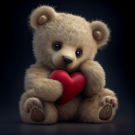 Love Teddy Bear Heart, Teddy Bear With Heart, Bear With Heart, Teddy Day, Photo Cute, Citation Motivation, Cute Teddy Bear, Bear Valentines, Spiritual Encouragement