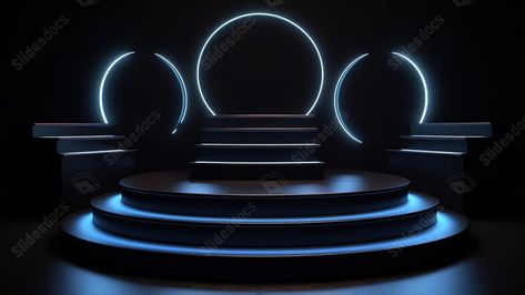 realistically lit 3d stage featuring round steps for showcasing products Circular Stage Design, Round Stage Design, Circle Stage Design, Round Stage, Products Background, Fashion Stage, Adult Playground, Ppt Background, Stage Set Design