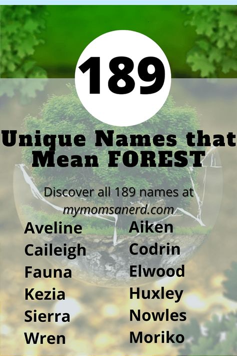 Names Meaning Green, Names Meaning Forest, Names That Mean Forest, Unique Names Meaning, Forest Names, Green Names, Earthy Names, American Names, Unique Names With Meaning