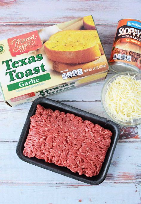 Texas Toast sloppy joes will be your kids new favorite meal! Homemade loose meat sandwiches on frozen garlic toast served open faced. The Best Texas Toast Sloppy Recipe Ever, Open Face Sloppy Joe On Texas Toast, Open Face Sloppy Joe, Sloppy Joe Toast, Sloppy Joe On Garlic Texas Toast, Sloppy Joe Texas Toast, Sloppy Joe Recipe Pioneer Woman, Texas Toast Sloppy Joes, Texas Toast Garlic Bread