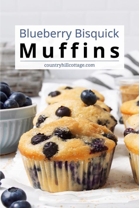 Bus Quick Blueberry Muffins, Muffins With Bisquick, Bisquick Desserts, Bisquick Blueberry Muffins, Quick Blueberry Muffins, Bisquick Muffins, Moist Blueberry Muffins, Blueberry Recipe, Blueberry Muffin Mix