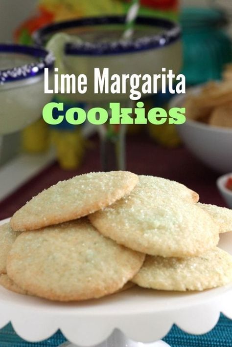 Margarita Cookies, Tres Leches Bread Pudding, Churro Dessert, Boozy Recipes, Dessert Nachos, Dessert Taco, Lime Cookies, Lime Margarita, Mexican Dessert Recipes