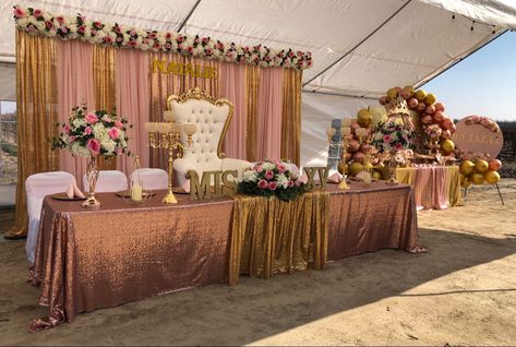 Table Of Honor Quinceanera, Xv Court Table, Quinceanera Stage Ideas, Centerpieces For Rectangular Tables Wedding, Red Quinceanera Ideas Decor Main Table, Main Table Quinceanera Red, Quinceanera Main Table Ideas Red, Main Quince Table, Quinceanera Main Table Ideas Pink