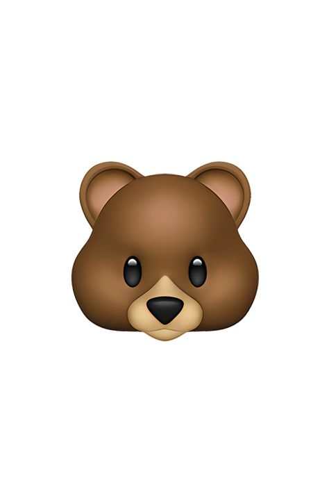 The emoji 🐻 depicts a brown bear facing forward with its head slightly tilted to the left. It has two round ears on top of its head, a black nose, and black eyes. The bear's body is round and fluffy, with four short legs and two small paws in front. The overall appearance of the emoji is cute and friendly. Bear Emoji, Apple Emojis, Ios Emoji, Free Emoji, Brown Apple, Icon Emoji, Emoji Wallpaper Iphone, Face Emoji, The Emoji