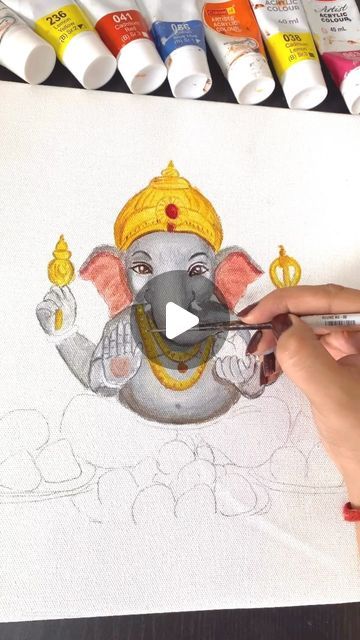 Sonika Gupta on Instagram: "Ganesha Painting in 15 sec ✨

@artist_sonikagupta 

#ganpati #drawing #aryclicpainting #colorful #painting #art #ganesha #watercolors #watercolourillustration #explore #artist #ganeshaidol #art #ganeshji #ganeshfestival #bappamorya" Ganpati Drawing, Ganesha Painting, Diy Art Painting, Ganesha, Painting Art, Watercolor Illustration, Diy Art, Art Painting, Drawings