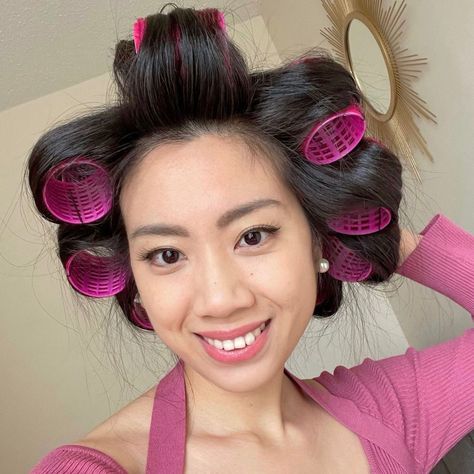 How to Use Velcro Rollers: A Step-by-Step Guide | Allure How To Use Heatless Rollers, How To Use Velcro Rollers On Dry Hair, Velcro Rollers Medium Length Hair, Velcro Rollers Long Hair, How To Use Velcro Rollers, Best Hair Curler, Mid Hair, Roller Sets, Velcro Rollers