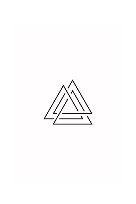 Interlocking Triangle Tattoo, Logo With Triangle, One Line Logo Design, Logo Triangle Design, Triangle Logo Ideas, Triangular Tattoo, Movement Branding, Triangle Aesthetic, Triangle Logo Design