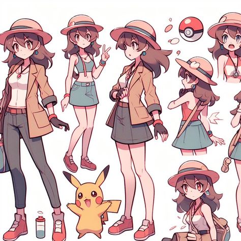 Galar Pokemon Trainer, Pokemon Ranger Oc, Pokemon Trainer Outfit Designs, Pokemon Trainer Character Design, Pokémon Trainer Outfit, Pokémon Trainer Pose, Pokemon Oc Trainer Girl, Pokemon Trainer Outfit Ideas, Pokemon Trainer Female