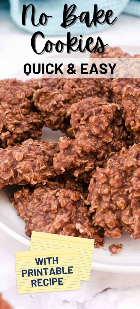 Peanut Butter Oatmeal No Bake, Classic No Bake Cookies, Oatmeal No Bake, Peanut Butter And Oatmeal, No Bake Cookie Recipe, No Bake Cookies Recipe, No Bake Oatmeal, Chocolate Peanut Butter Oatmeal, Oatmeal No Bake Cookies