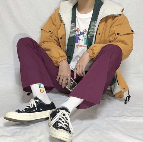 Pastel Outfit Men, Colorful Outfits Men, Color Block Outfits, E Boy Outfits, Kidcore Style, Joe Tazuna, Masc Style, Alternative Fashion Outfits, Fashion Outfits Men