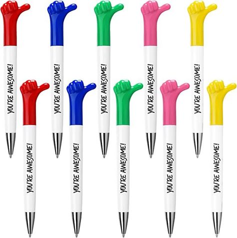 Ample Amount to Use: you will receive 25 pieces thumbs up thank you pens in 5 colors, red, dark blue, green, yellow and rose red, 5 of each color; The number and color are enough for you to give to your coworkers, students, classmates, teachers, family, friends, colleagues and more the cute appreciation gifts for coworkers featuring gesture pen cap design, lovely and generous, printed with the beautiful [you're awesome] words, which can be applied as gifts for friends Thanksgiving Employee Gifts, Church Volunteer Appreciation Gifts, Employee Appreciation Gifts Diy, Housekeeping Week, Thanksgiving Appreciation, Volunteer Appreciation Gifts, Staff Appreciation Gifts, Small Thank You Gift, Coworkers Christmas