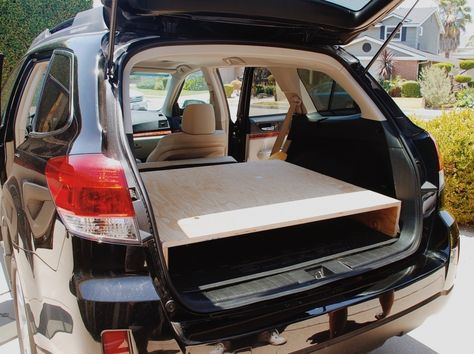 How to turn your Subaru Outback into a Camper! A few years ago, I converted my SUV to a camper by building a platform bed in my 2009 Honda CR-V.... Midsize Suv, Suv Camper, Auto Camping, Suv Camping, Best Suv, Buick Envision, Car Camper, Camping Bed, Compact Suv