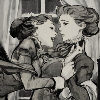 Nabetse Zitro, Vampire Art, Lesbian Art, Gothic Horror, Arte Sketchbook, Arte Fantasy, 영감을 주는 캐릭터, Art Poses, Drawing Poses