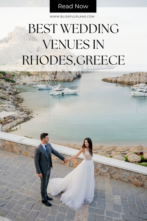 Wedding Venues in Rhodes Rhodes Wedding, Rhodes Greece, Blue Bay, Luxury Wedding Venues, Greece Wedding, Luxury Destination Wedding, Aegean Sea, The Embrace, Best Wedding Venues