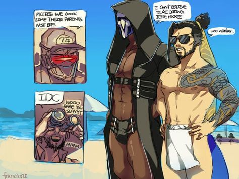 Boyfriends Overwatch Reaper Hanzo McCree Soldier76 Mccree Overwatch, Overwatch Hanzo, Overwatch Reaper, Overwatch Funny, Soldier 76, Overwatch Comic, Overwatch Memes, Overwatch Fan Art, Overwatch 2