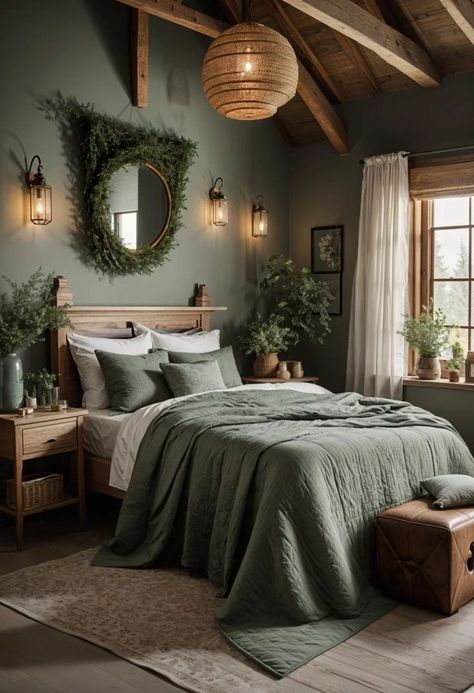 29 Sage Green and Grey Bedroom Ideas: Chic Decor 29 Bedroom Ideas Chic, Bedroom Wall Tiles Design, Green And Grey Bedroom Ideas, Sage Green And Grey Bedroom, Green And Grey Bedroom, Sage Green And Grey, Grey Bedroom Ideas, Bold Bedroom, Bedroom Color Combination