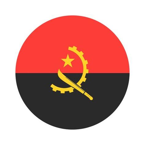 Round flag of Angola. Angola Flag, Bible Wallpaper, Flag Logo, Eu Flag, Country Flags, Vector Art, Art Images, Template Design, Flag