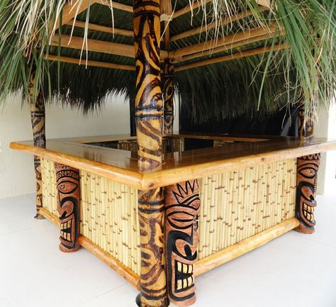 Tiki Bar Design, Tiki Bars Backyard, Tiki Bars Diy, Tikki Bar, Rollup Design, Outdoor Tiki Bar, Outside Bars, Tiki Bar Decor, Tiki Decor