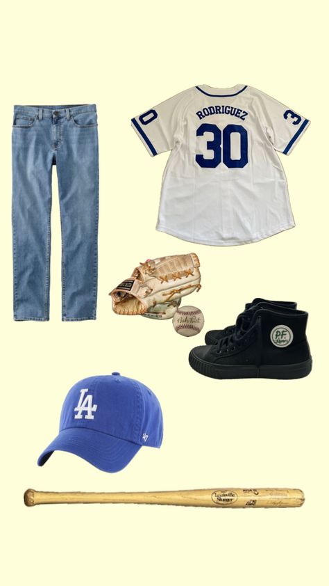 Benny the jet Rodriguez outfit ❤️ Benny Rodriguez Halloween Costume, Benny The Jet Rodriguez Costume, Benny Rodriguez Costume, Benny The Jet Rodriguez Outfit, The Sandlot Outfits, Sandlot Outfits, Baseball Jersey Outfit Women Summer, Sandlot Inspired Outfits, Benny And Yeah Yeah