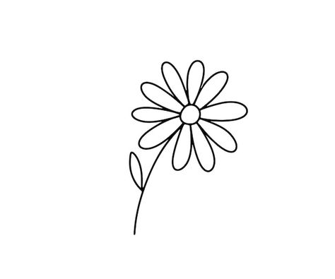 Hand drawn flower daisy vector outline s... | Premium Vector #Freepik #vector #daisy #chamomile-flower #chamomile #daisy-flower Daisy Flower Line Art, Daisy Flower Drawing Simple, Fine Line Daisy, Daisy Flower Outline, Daisy Vector, Daisy Chamomile, Daisy Outline, Daisy Flower Drawing, Flowers Outline