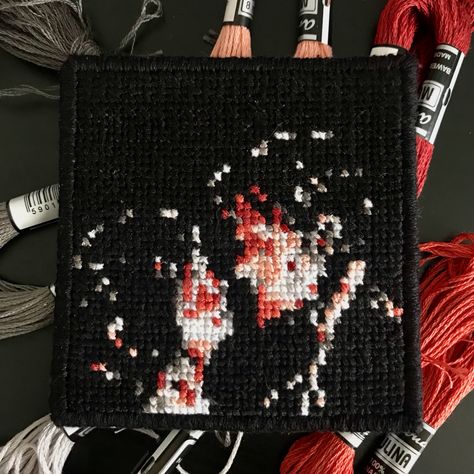 My Chemical Romance Embroidery, My Chemical Romance Cross Stitch, Mcr Cross Stitch, Mcr Embroidery, My Chemical Romance Crochet, Mcr Crochet, Mcr Pixel Art, Cross Stitch Patch, Patch Ideas