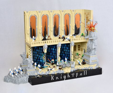 “Knightfall” Jedi Temple Order 66 | Here’s the final overvie… | Flickr Star Wars Language, Lego Jedi, Jedi Temple, Lego Ww2, Battlefront 2, Order 66, Lego Knights, Lego Display, Lego Pictures