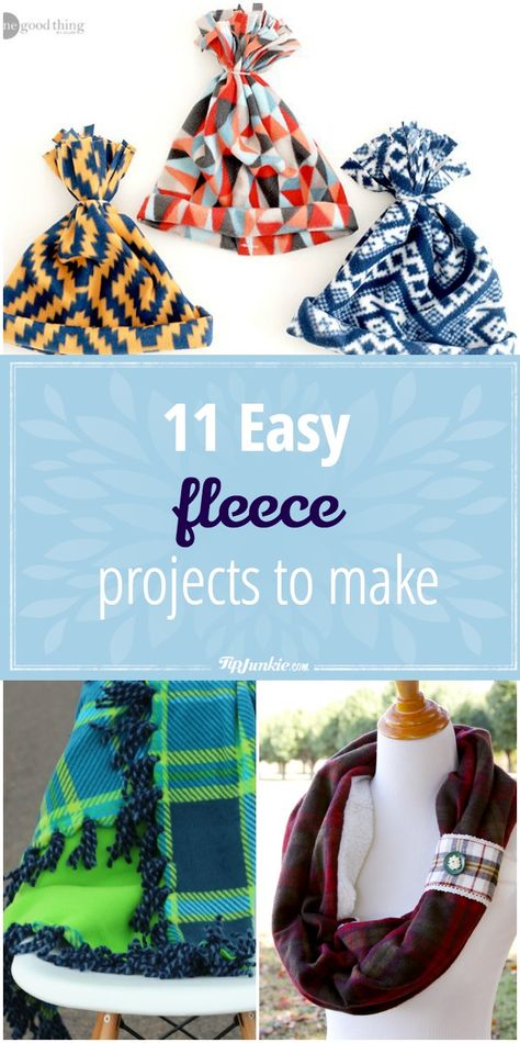 11 Easy Fleece Projects to Make Things To Make With Fleece, Sewing With Fleece, Fleece Diy, Boutique Table, Fleece Ideas, Fleece Hat Pattern, Fleece Sewing, Fleece Sewing Projects, Fleece Crafts