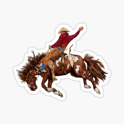 "Vintage bronc buster" sticker by rlnielsen4 | Redbubble #buckingbronco #cowboy #rodeo #wrangler #countrywestern #buffaloplaid #horse #pony #paintedpony #equine #bucking #wild #livestock #spotted #pinto #vintage #sticker Vintage Western Art, Odd Art, Rodeo Cowboys, Bucking Bronco, Western Tattoos, Western Photography, Cowboy Rodeo, Horse Pony, Rodeo Cowboy