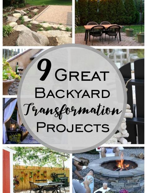 Evolution of Style - Refresh, Restyle and Reinvent your Home One Room at a Time Outdoor Fire Pit Area, Backyard Transformation, Pavers Diy, Outdoor Makeover, Diy Patio Pavers, Transformation Project, Backyard Entertaining, Fire Pit Area, Fire Features